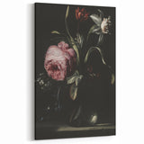 Dark Moody Floral Art - Elegant Flower Arrangement with Rich Lighting