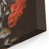 Dark Moody Wall Art - Vibrant Red Floral with Butterfly and Dragonfly