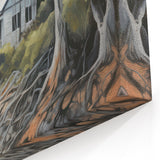 Electric Wall Art | Coastal Cabin Serenity in Nature - Electric Art Print