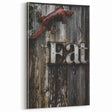 Rustic 'Eat' Sign Wall Art – Farmhouse Kitchen Decor with Metal Accents