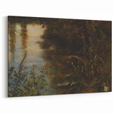Dark Moody Wall Art | Reflections on Water with Lush Foliage | Nature Art