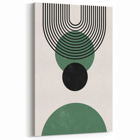 Bohemian Wall Art | Minimalist Green Geometric Circles Print | Boho Decor