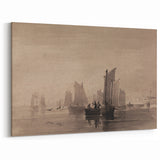 Dark Moody Nautical Art - Atmospheric Sailboats for Timeless Decor