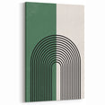 Bohemian Wall Art | Minimalist Green Arched Lines Print | Boho Decor
