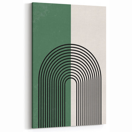 Bohemian Wall Art | Minimalist Green Arched Lines Print | Boho Decor