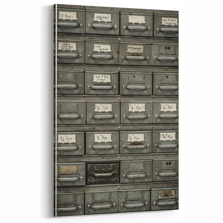 Rustic Metal Drawers Wall Art – Vintage Industrial Farmhouse Decor