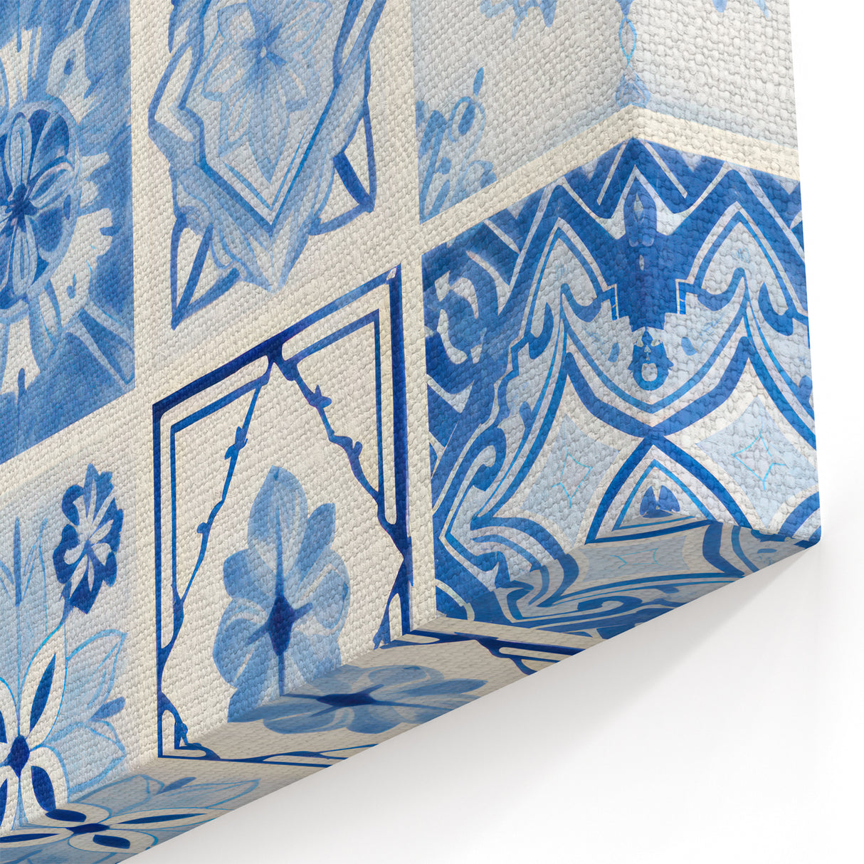 Electric Tile Wall Art: Blue Geometric Patterns in Modern Electric Decor
