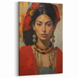 Electric Portrait Wall Art: Vibrant Woman in Bold Modern Decor
