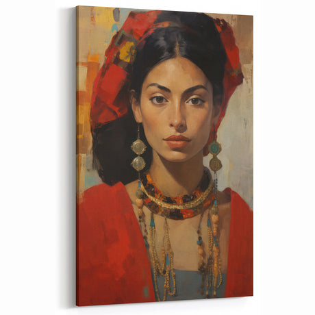 Electric Portrait Wall Art: Vibrant Woman in Bold Modern Decor