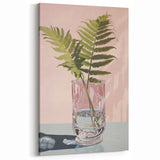 Electric Minimalist Wall Art: Fern in Glass Vase for Modern Decor