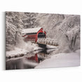 New Hampshire Wall Art – Winter Covered Bridge Scenic Canvas and Prints