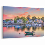 New Hampshire Scenic Art Prints - Seaside Village at Sunset Canvas