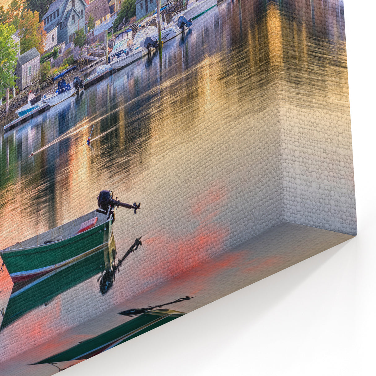 New Hampshire Scenic Art Prints - Seaside Village at Sunset Canvas