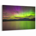 New Hampshire Landscape Art - Northern Lights Over Lake Canvas Print