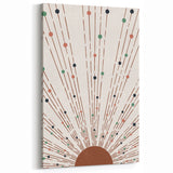 Bohemian Wall Art | Earthy Sunburst Abstract Design | Boho Decor
