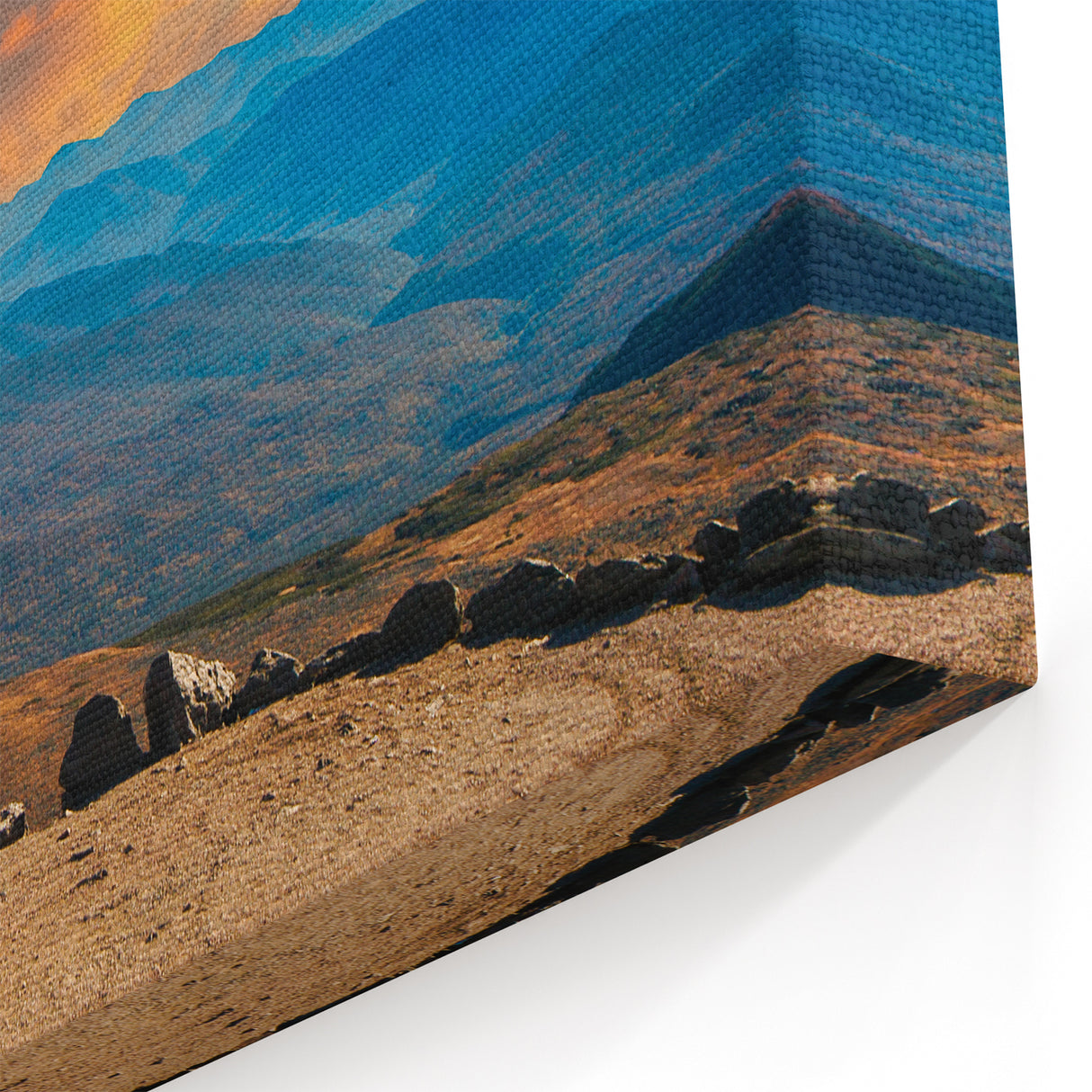 New Hampshire Scenic Art – White Mountains Sunset Canvas and Framed Prints