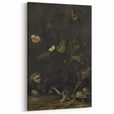 Dark Moody Wall Art Dramatic Woodland Scene with Wildlife