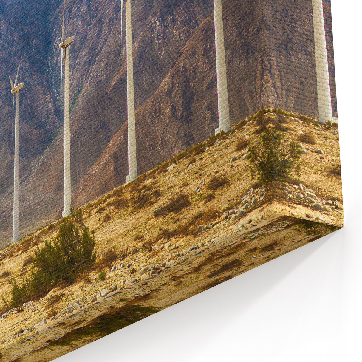 Palm Springs Wind Farm Landscape - California Desert Wall Art on Canvas