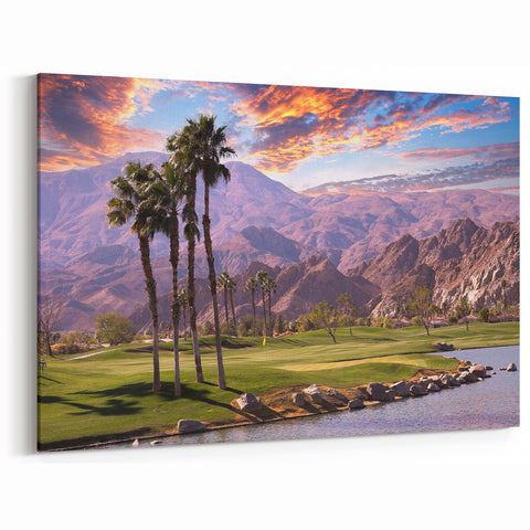 Palm Springs Golf Course Art - California Desert Wall Decor on Canvas