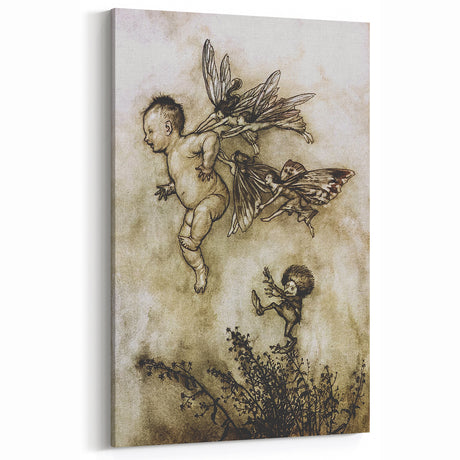 Grunge Wall Art - Vintage Fairy Illustration Print - Abstract Grunge Decor