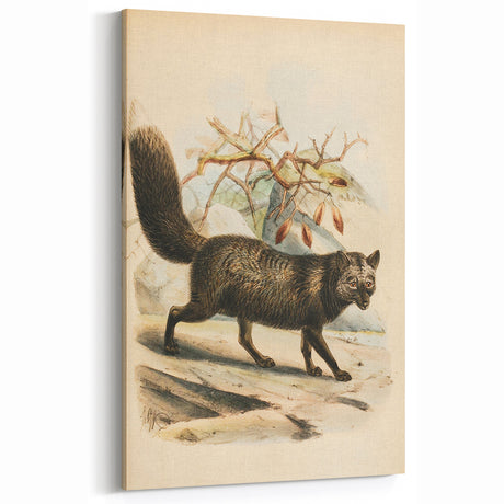 Grunge Wall Art - Vintage Fox Illustration Print - Rustic Grunge Decor