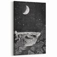Grunge Wall Art - Cosmic Lunar Landscape Print - Space Grunge Decor