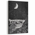 Grunge Wall Art - Cosmic Lunar Landscape Print - Space Grunge Decor