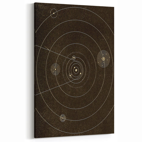 Grunge Solar System Art - Abstract Grunge Canvas Print for Urban Decor