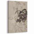 Botanical Black and White Grunge Wall Art - Vintage Grunge Canvas Print