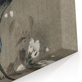 Grunge Crow and Floral Branch Wall Art - Vintage Grunge Canvas Print