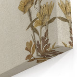 Pressed Botanical Grunge Wall Art - Vintage Floral Grunge Canvas Print