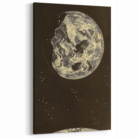 Vintage Celestial Grunge Wall Art - Cosmic Grunge Canvas Print Decor