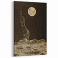 Vintage Moonlit Landscape Grunge Wall Art - Cosmic Grunge Canvas Print
