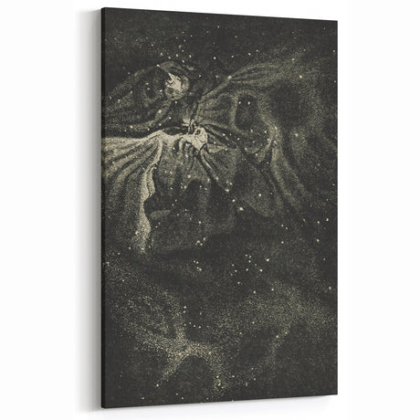 Cosmic Nebula Grunge Wall Art - Vintage Celestial Grunge Canvas Print