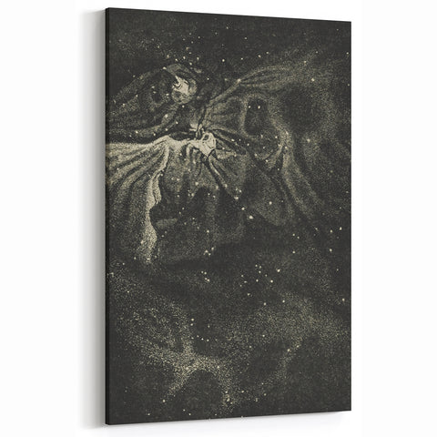 Cosmic Nebula Grunge Wall Art - Vintage Celestial Grunge Canvas Print