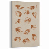Grunge Wall Art | Vintage Eye Study Sketch | Abstract Grunge Canvas Print