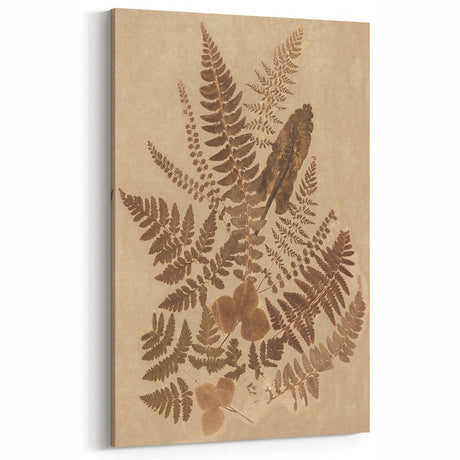 Grunge Wall Art: Vintage Fern Botanical Grunge Canvas for Modern Decor