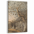 Grunge Wall Art - Vintage Bat Tree Illustration Grunge Canvas Print