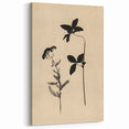 Grunge Wall Art - Botanical Silhouette Grunge Canvas Print for Decor