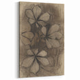 Grunge Wall Art - Floral Charcoal Sketch Grunge Canvas Print for Decor