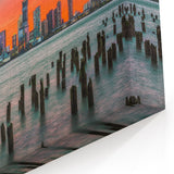 New Jersey Skyline Prints – Vibrant Sunset Over Jersey City Waterfront