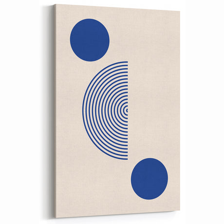 Minimalist Boho Wall Art | Blue Geometric Canvas | Eclectic Design