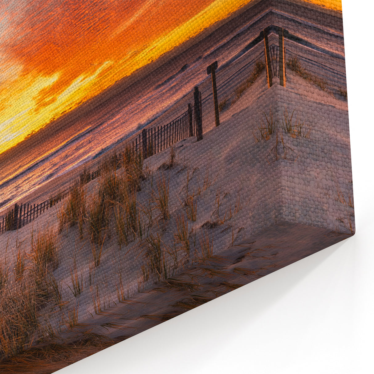 New Jersey Beach Art – Sunset Over Jersey Shore Dunes Scenic Print