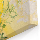 Electric Wall Art with Abstract Floral Design | Vibrant Yellow Decor