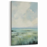 Electric Landscape Wall Art with Serene Green Fields | Modern Decor