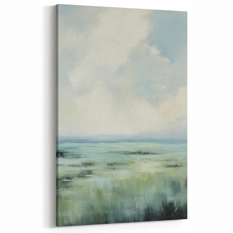 Electric Landscape Wall Art with Serene Green Fields | Modern Decor