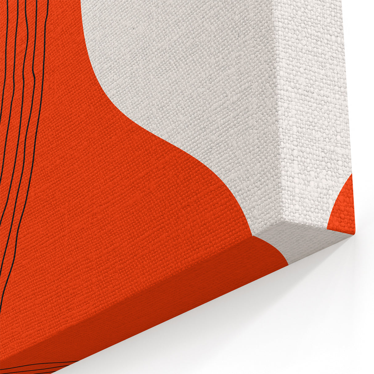 Abstract Boho Wall Art | Bold Orange Minimalist Canvas Print