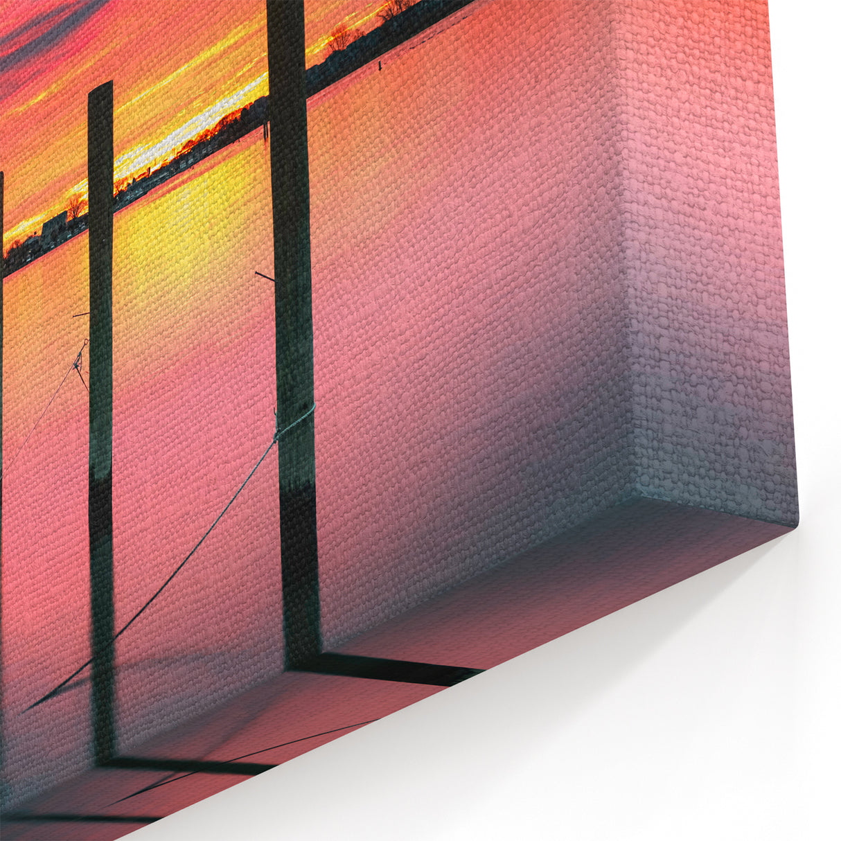 Historic New Jersey Scenes – Vibrant Sunset Over Marina Wall Art