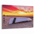 New Jersey Beach Art – Sunset Over Sand and Boat Scenic Photography