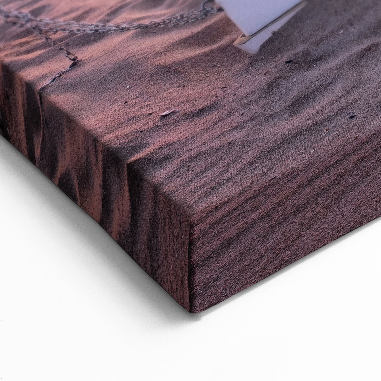 New Jersey Beach Art – Sunset Over Sand and Boat Scenic Photography